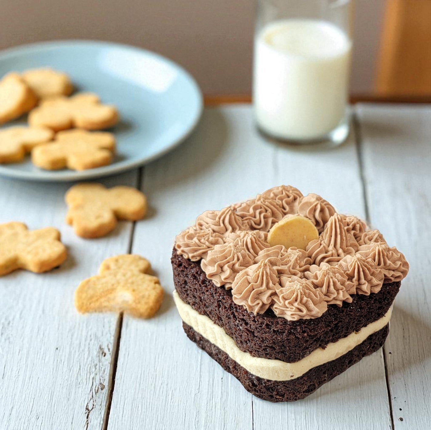 Chocolate Cake with Cookie Dough Filling Topped with Chocolate Ganache