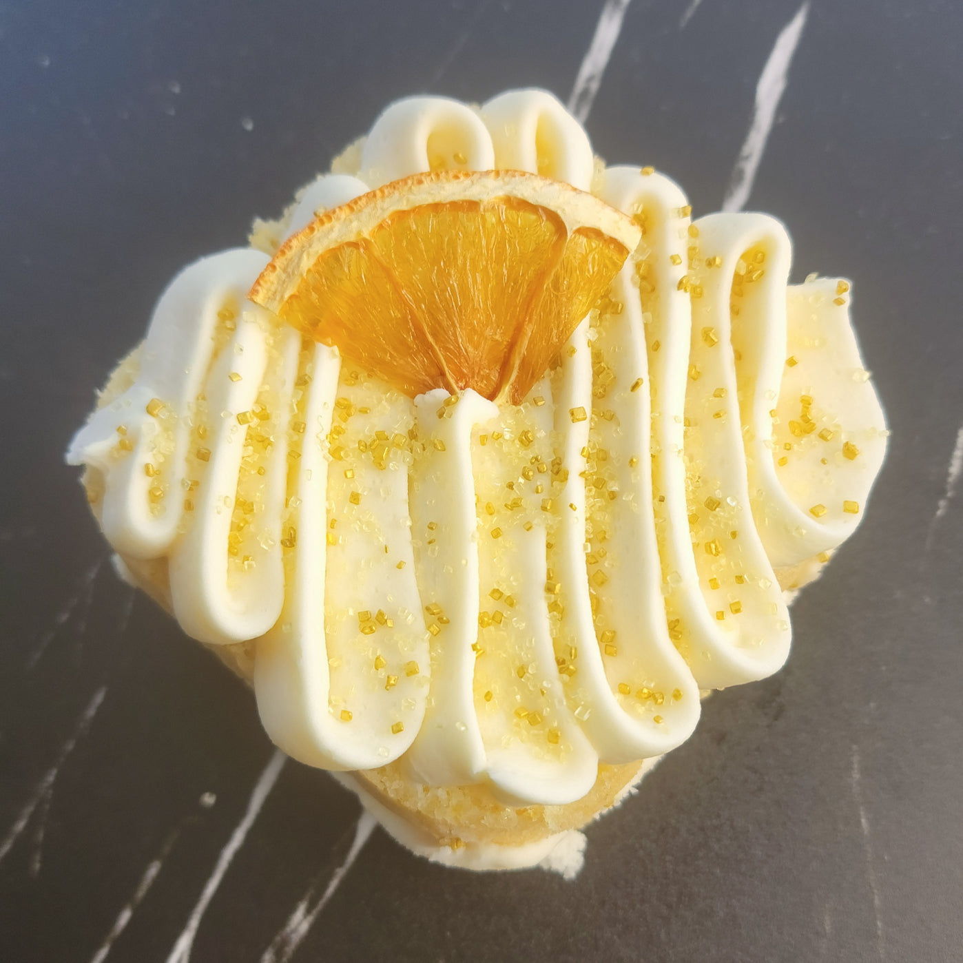Mimosa Cake with Champagne Frosting