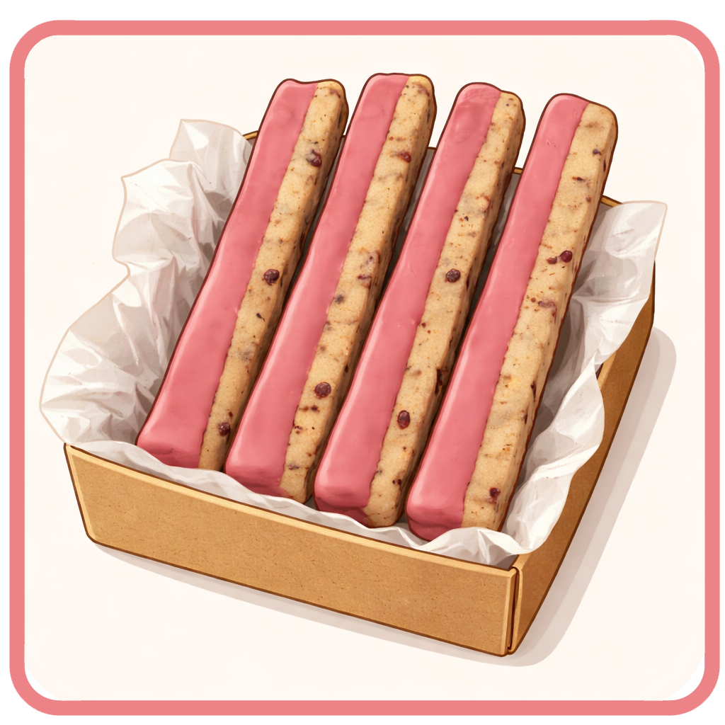 Mulled Wine Cranberry Cookie Sticks with Ruby Chocolate