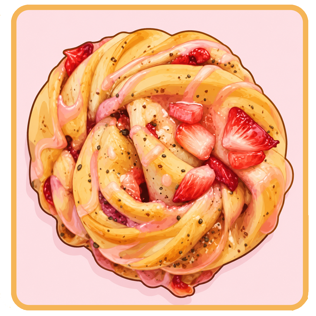 Strawberry Swedish Buns Jordgubbar Kardemummabulle