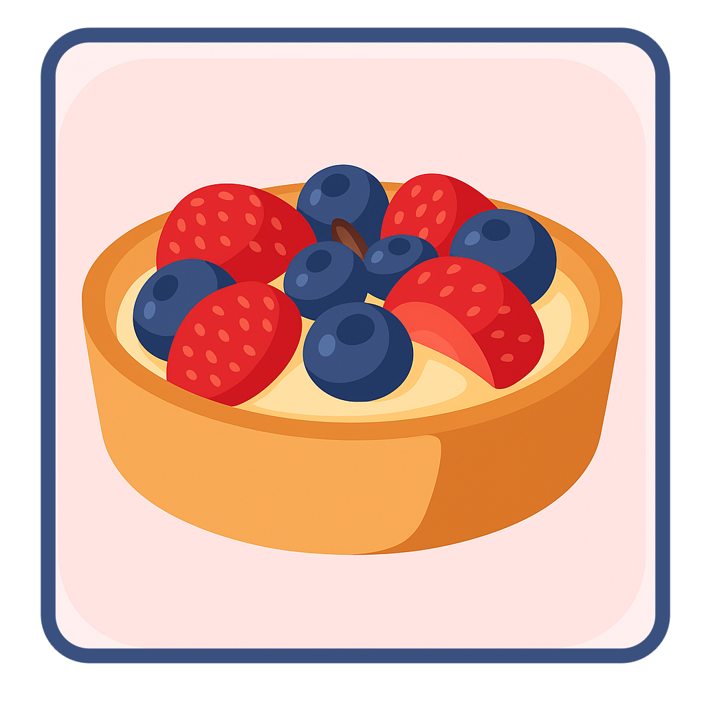 Strawbluerry Tart with Berry Curd, Cream Custard, and Fresh Fruit
