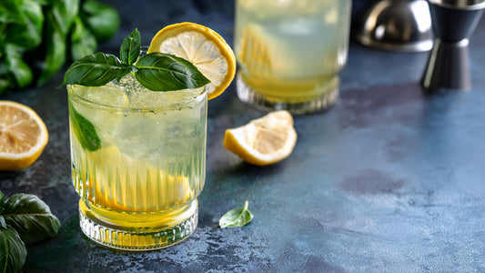 Basil Gin Lemon Smash Cocktail