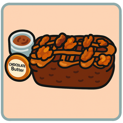 Banana Nut Loaf with Salted Caramel, Candied Walnuts and a Jar of Chocolate Butter