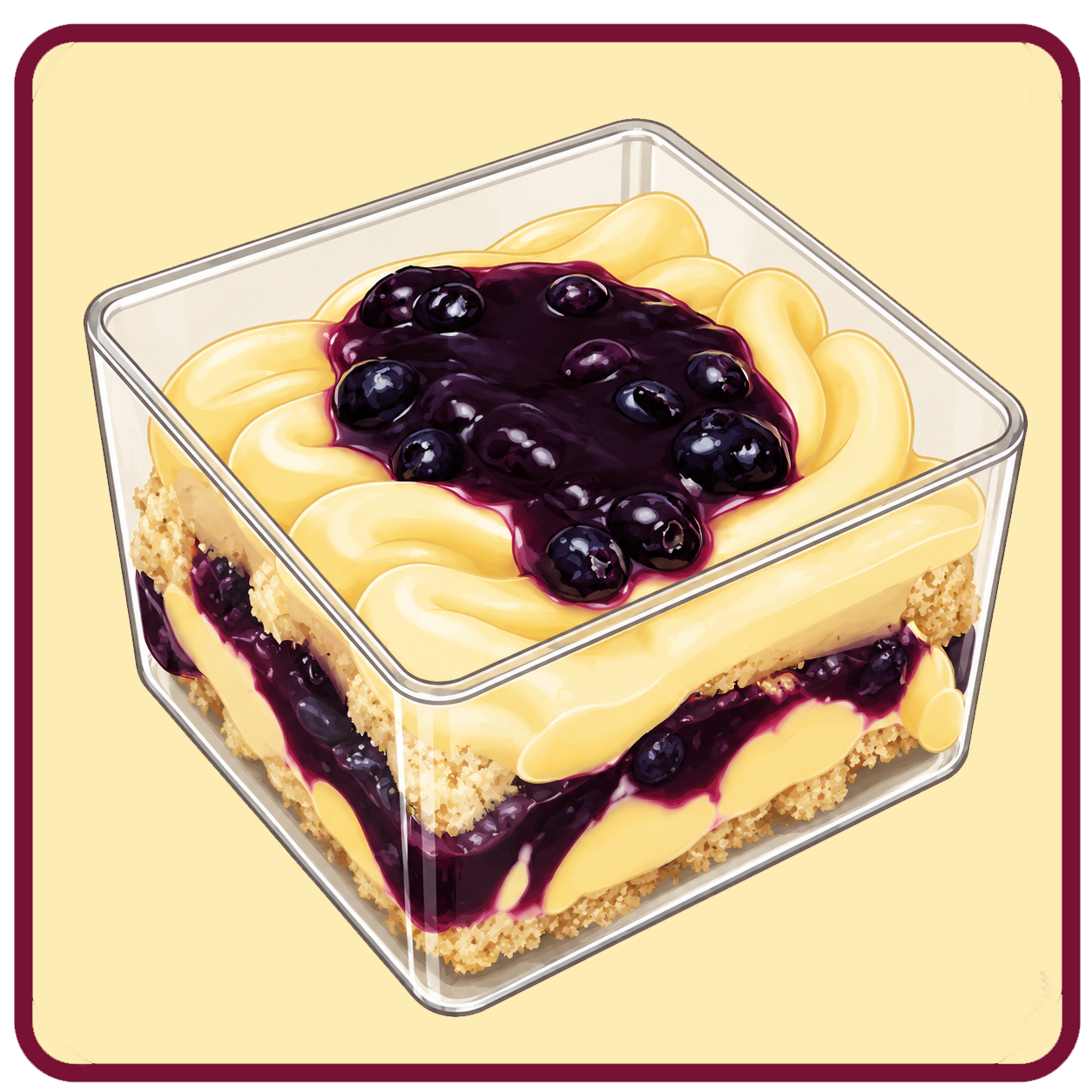 Cardamom Blueberry Lemon Cream Dessert Verrine