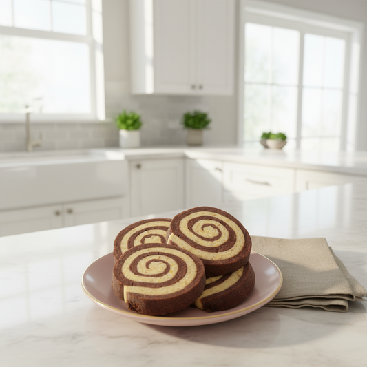 Large Chocolate and Orange Shortbread Swirl Cookie