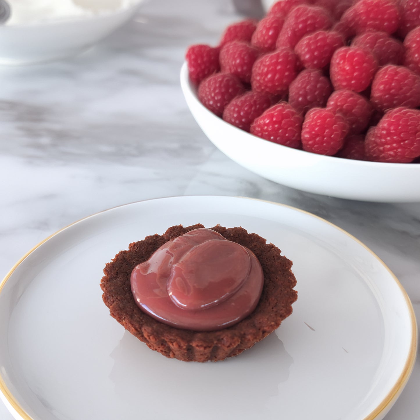 Chocolate Thumbprints with Ruby Raspberry Ganache