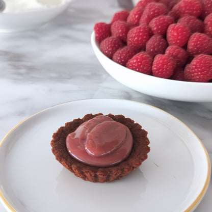 Chocolate Thumbprints with Ruby Raspberry Ganache