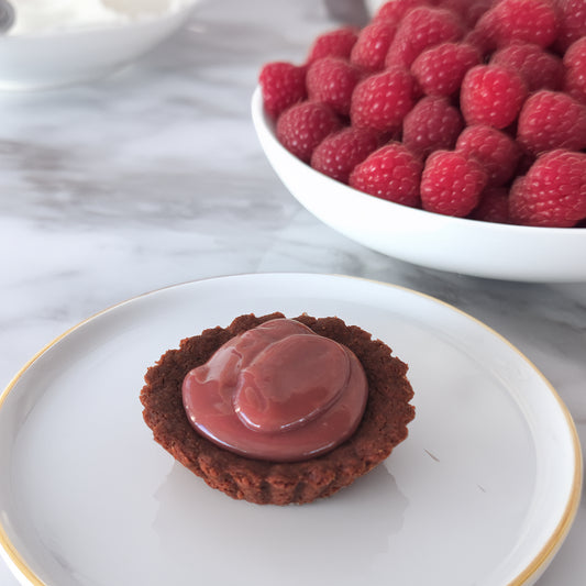 Chocolate Thumbprints with Ruby Raspberry Ganache
