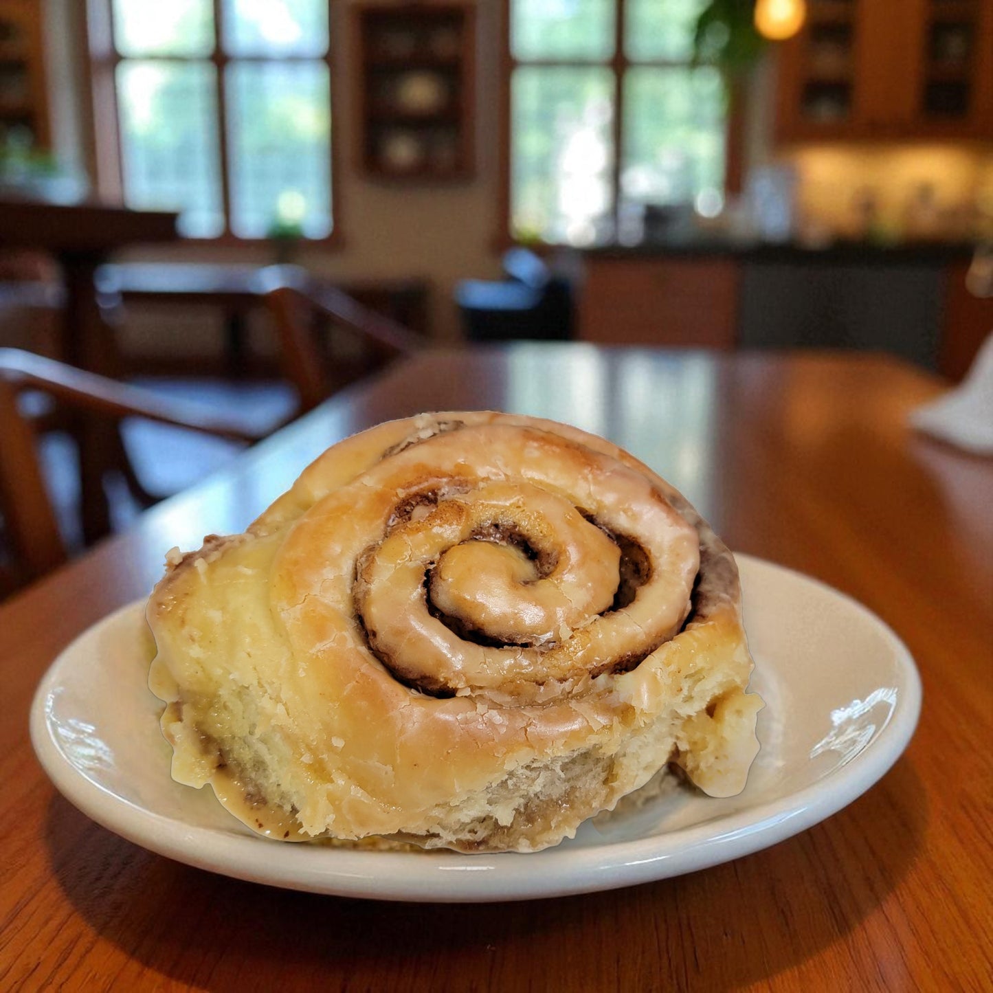 Amercian Soft Cinnamon Roll with Espresso Glaze