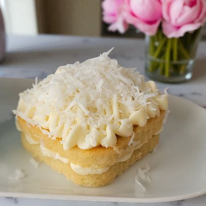 Coconut Cakelette with Coconut Cream Cheese Buttercream