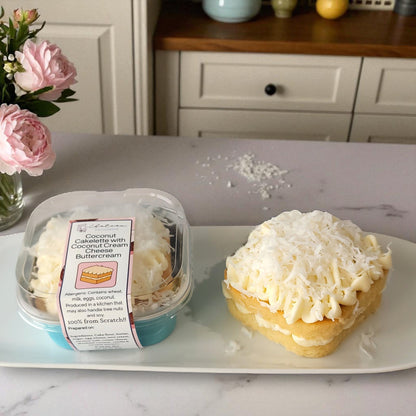 Coconut Cakelette with Coconut Cream Cheese Buttercream