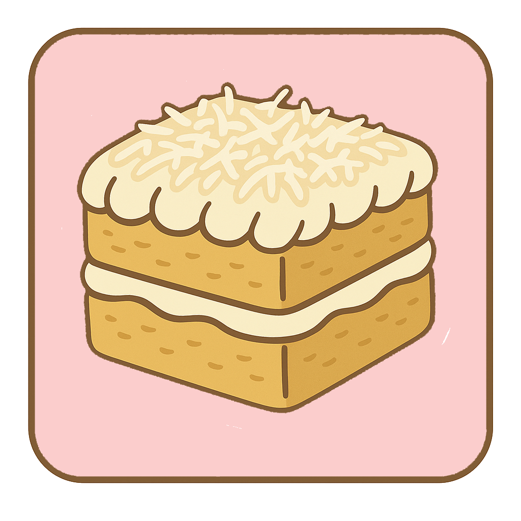 Coconut Cakelette with Coconut Cream Cheese Buttercream