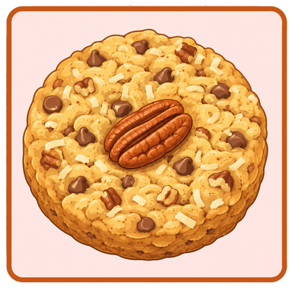 Large Thick Cowboy Cookie with Coconut, Pecans, Oats and Choc Chips