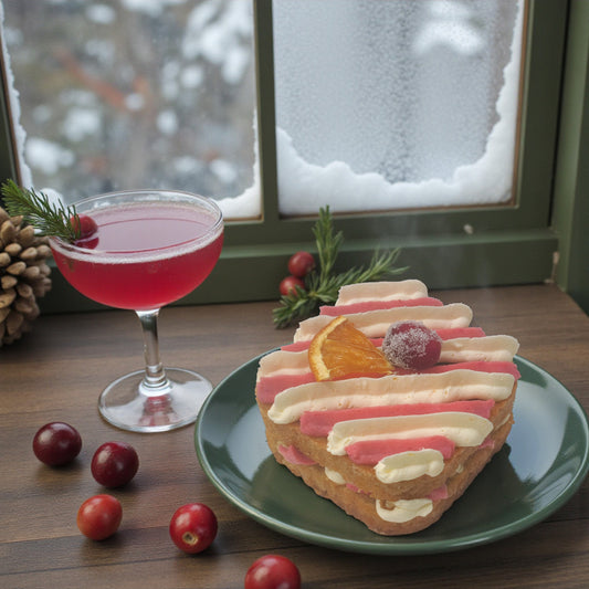 Cranberry Cake with Cranberry Curd and Orange Swiss Meringue