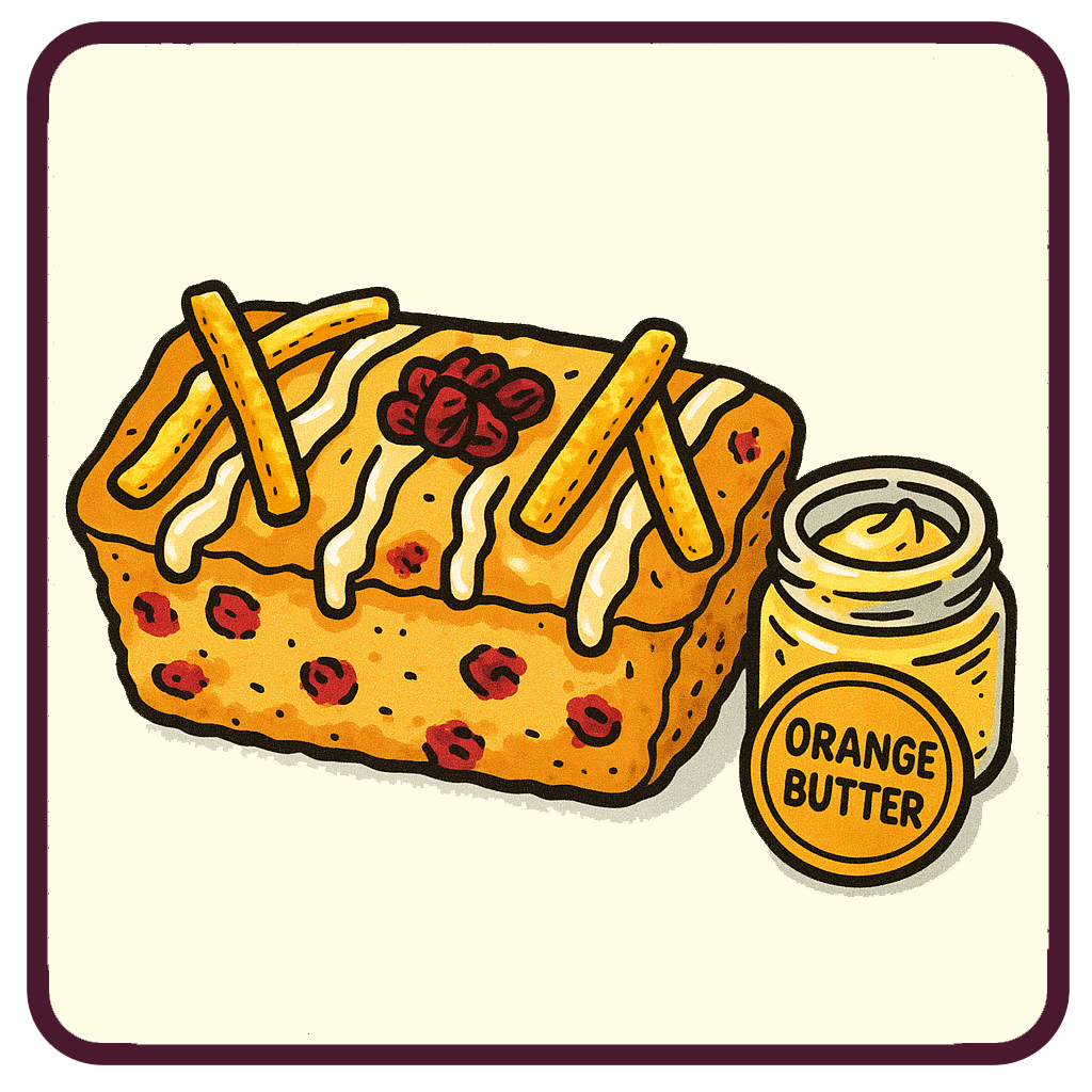 Cranberry Orange Loaf with Orange Glaze & a Jar of Orange Butter