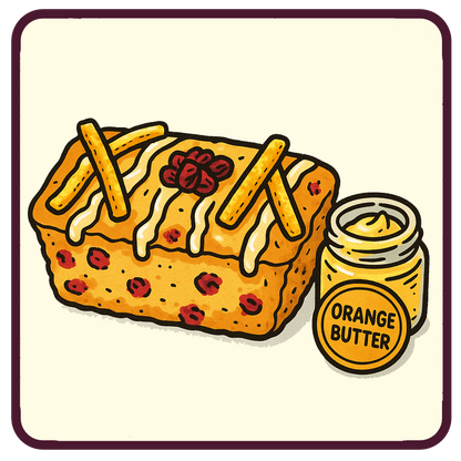 Cranberry Orange Loaf with Orange Glaze & a Jar of Orange Butter