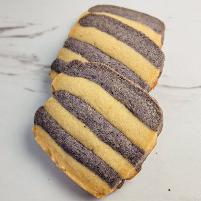 Earl Grey Striped Shortbread Cookie