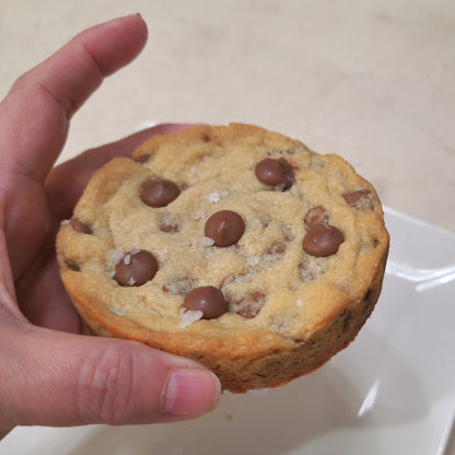Thick Milk Chocolate Chip Cookie Topped with Flakey Salt