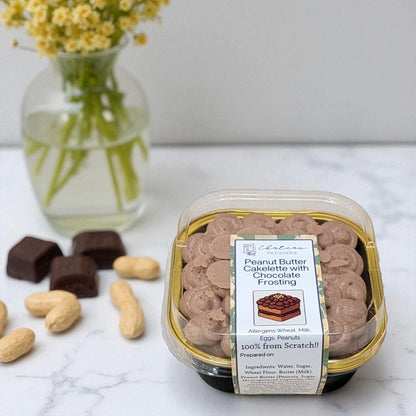 Peanut Butter Cakelette with Chocolate Buttercream Frosting