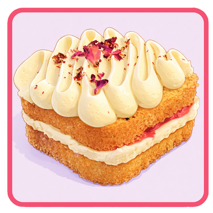 Pink Peppercorn Cake with Rose Cream Cheese frosting and Strawberry Compote