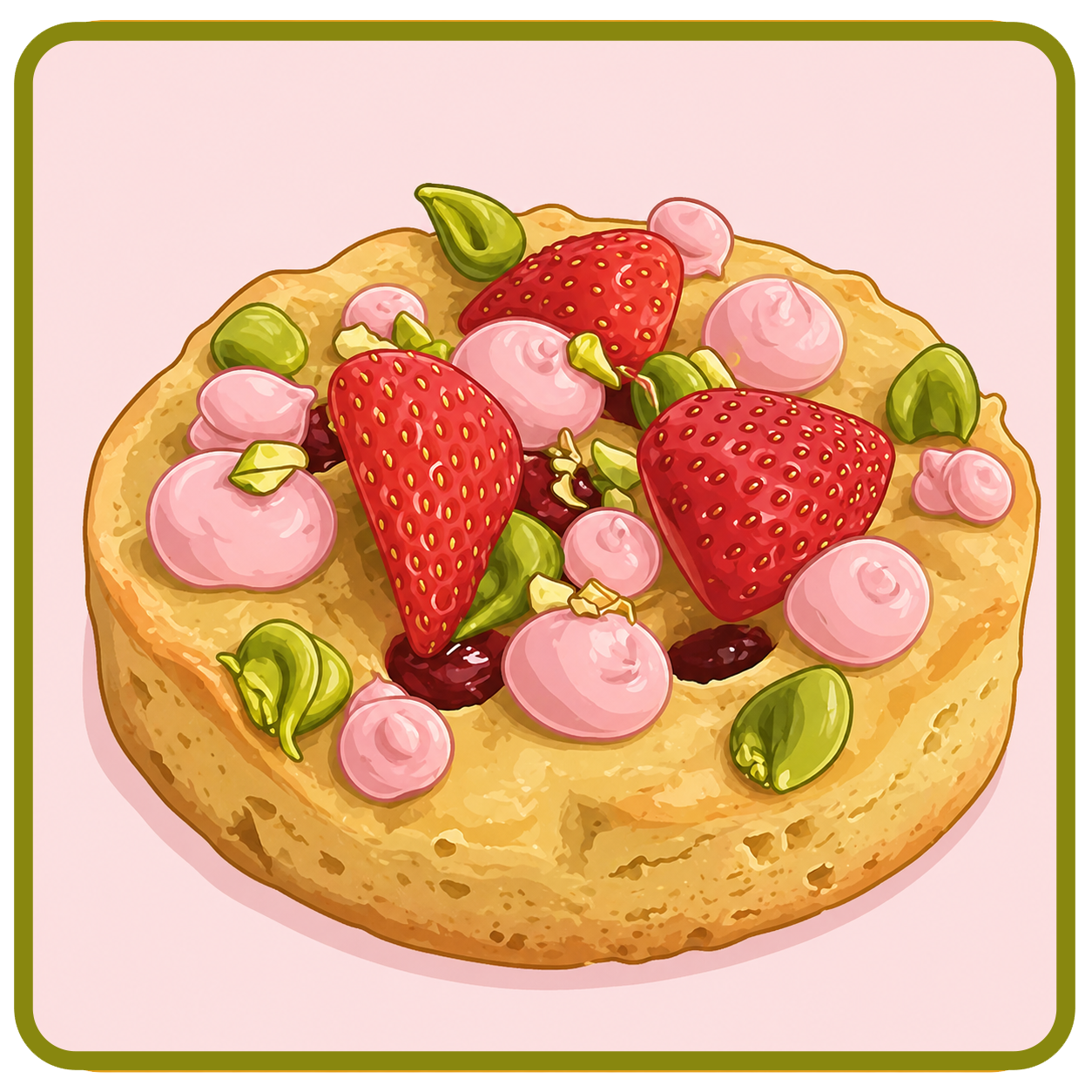 Pistachio & Strawberry Designer Cookie