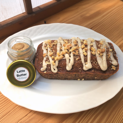 Pumpkin Nut Loaf with Brown Butter Glaze & a Jar of Latte Butter