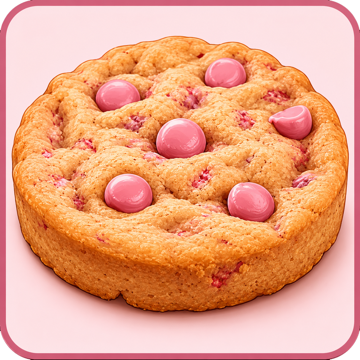 Strawberry Ruby Chocolate Chip Cookie Large Thick