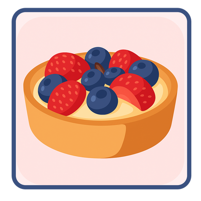 Strawbluerry Tart with Berry Curd, Cream Custard, and Fresh Fruit
