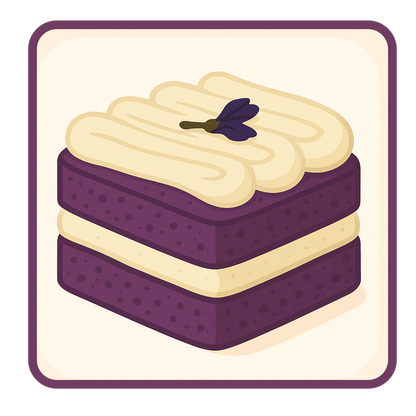 Ube Velvet Cakelette with Vanilla Mascarpone Ganache