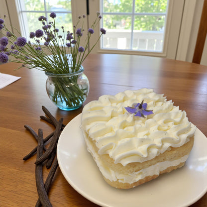 Vanilla Bean Cake with Vanilla Bean Swiss Meringue Buttercream