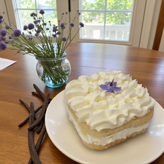 Vanilla Bean Cake with Vanilla Bean Swiss Meringue Buttercream